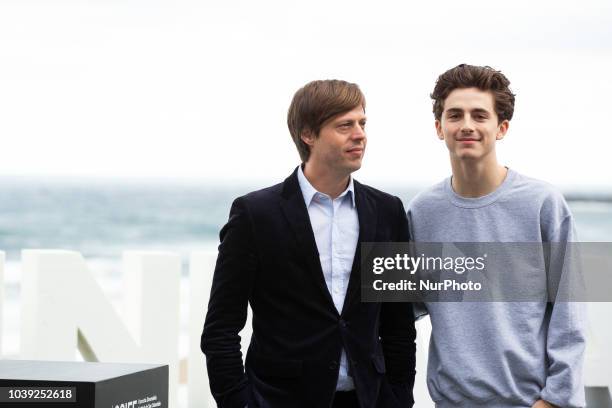 Director Felix Van Groeningen and actor Timothee Chalamet attend the 'Beautiful Boy' photocall during the 66th San Sebastian International Film...