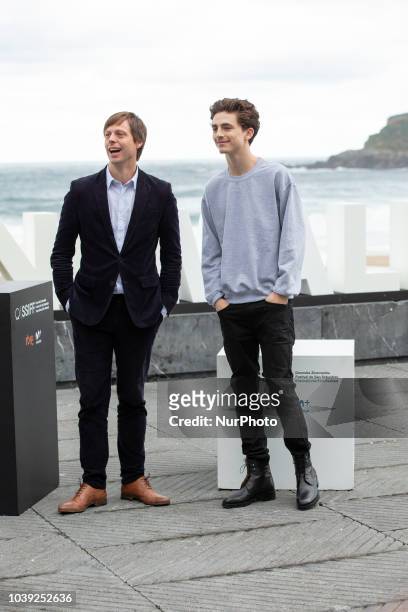 Director Felix Van Groeningen and actor Timothee Chalamet attend the 'Beautiful Boy' photocall during the 66th San Sebastian International Film...