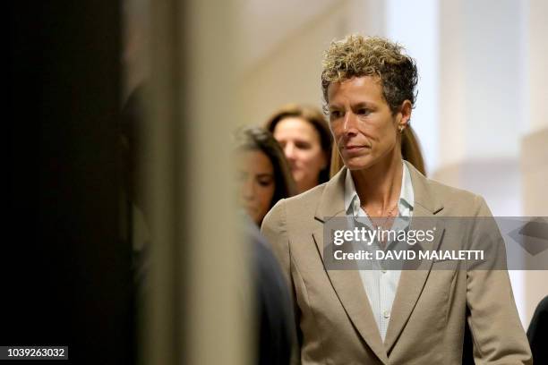 Andrea Constand arrives at the sentencing hearing for the sexual assault trial of entertainer Bill Cosby at the Montgomery County Courthouse in...