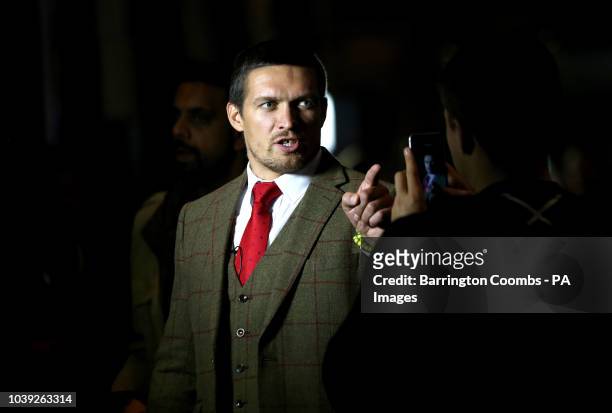 Oleksandr Usyk during the press conference at the Radisson Blu Edwardian Hotel, Manchester.