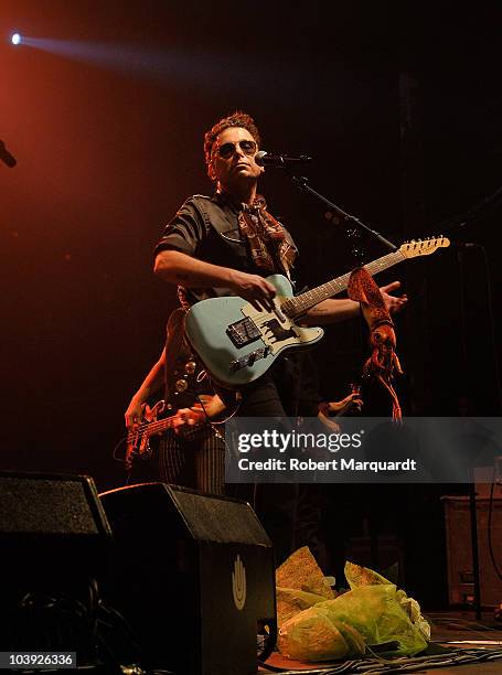 Latin Grammy winner Andres Calamaro and his band perform at the Razzmatazz on September 8, 2010 in Barcelona, Spain.