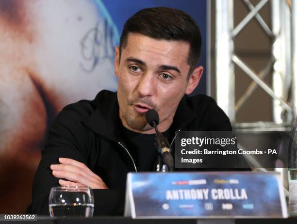 Anthony Crolla during the press conference at the Radisson Blu Edwardian Hotel, Manchester.