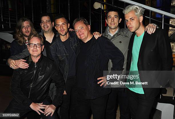 Andy Burrows, Andrew Fletcher, Tommy Lipnick, Brandon Flowers, Bernard Sumner, Stuart Price and Mark Ronson attend party to celebrate Brandon...