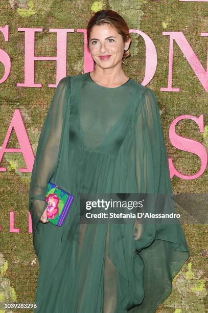 Guest attends the Green Carpet Fashion Awards at Teatro Alla Scala on September 23, 2018 in Milan, Italy.