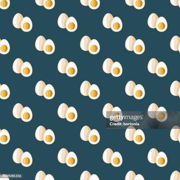 egg seamless pattern - boiled egg breakfast stock illustrations