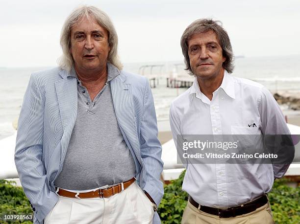 Carlo Vanzina and Enrico Vanzina attend the Lancia Cafe during the 67th Venice International Film Festival on September 8, 2010 in Venice, Italy.