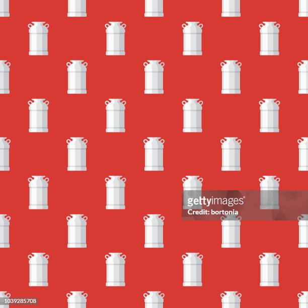 ミルク缶のシームレス パターン - milk pail点のイラスト素材／クリップアート素材／マンガ素材／アイコン素材