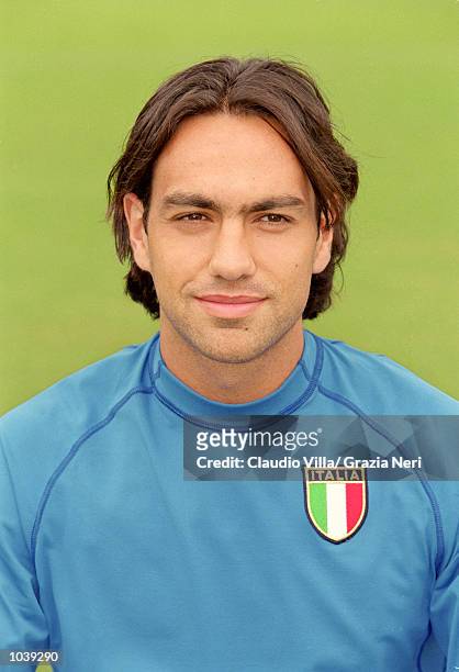 Headshot of Alessandro Nesta of Italy during the Italian national team squad training held at the National Team Headquarters, in Coverciano,...