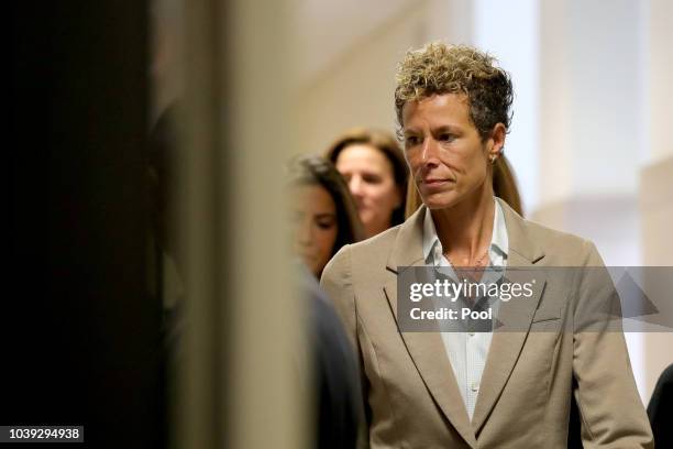 Andrea Constand arrives at the sentencing hearing for the sexual assault trial of entertainer Bill Cosby at the Montgomery County Courthouse...