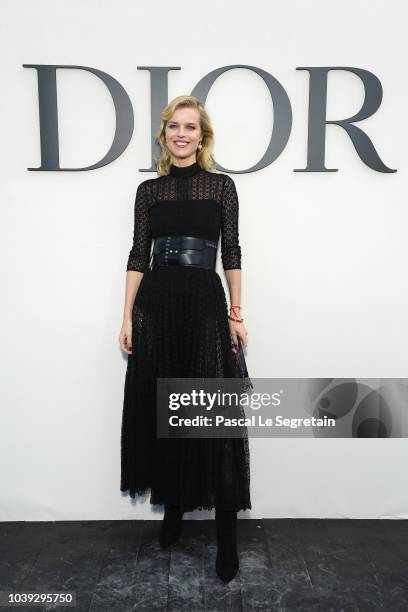 Eva Herzigova attends the Christian Dior show as part of the Paris Fashion Week Womenswear Spring/Summer 2019 on September 24, 2018 in Paris, France.