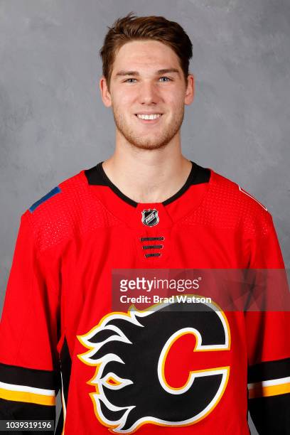 U2013 SEPTEMBER 5: Mark Jankowski of the Calgary Flames poses for his official headshot for the 2018-2019 season on September 5, 2018 at the WinSport...