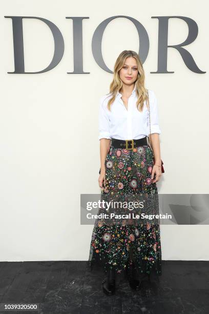 Melissa Benoist attends the Christian Dior show as part of the Paris Fashion Week Womenswear Spring/Summer 2019 on September 24, 2018 in Paris,...