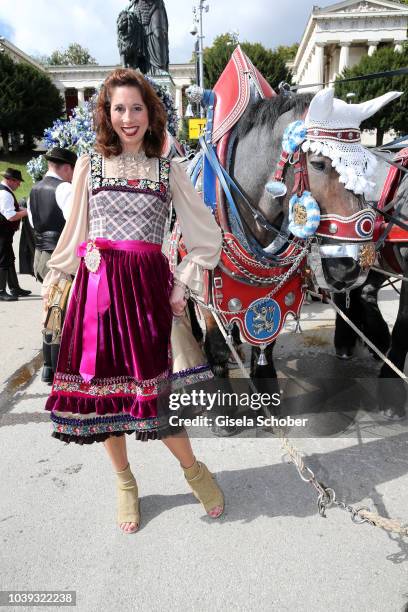 Dirndl fashion designer Lola Paltinger during the 'Sixt Damen Wiesn' as part of the Oktoberfest 2018 at Schuetzenfestzelt at Theresienwiese on...