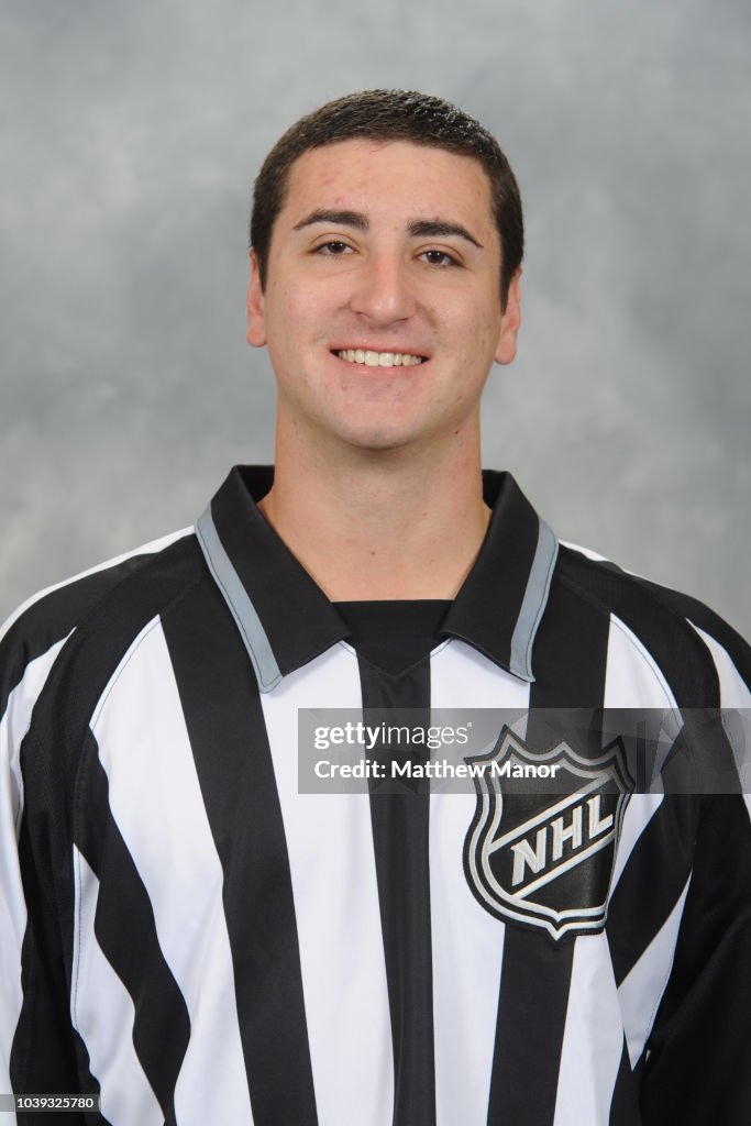 NHL Official James Tobias poses for his official headshot for the