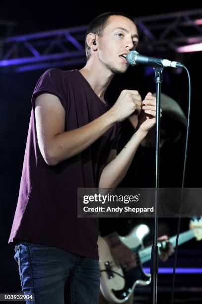 Lewis Bowman of Chapel Club performs on stage during the second day of Reading Festival 2010 on August 28, 2010 in Reading, England.