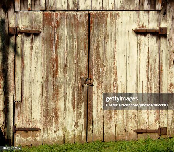 portão antigo de madeira velha - portão stock-fotos und bilder