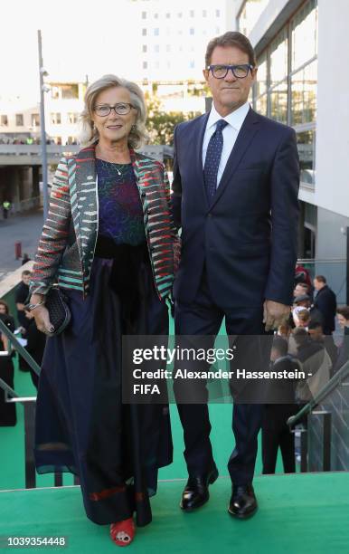 Fabio Capello and his wife Laura Ghisi arrives at the Green Carpet during The Best FIFA Football Awards at Royal Festival Hall on September 24, 2018...