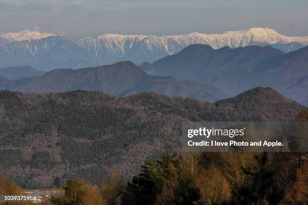 mountains of akaishi - minami alps foto e immagini stock