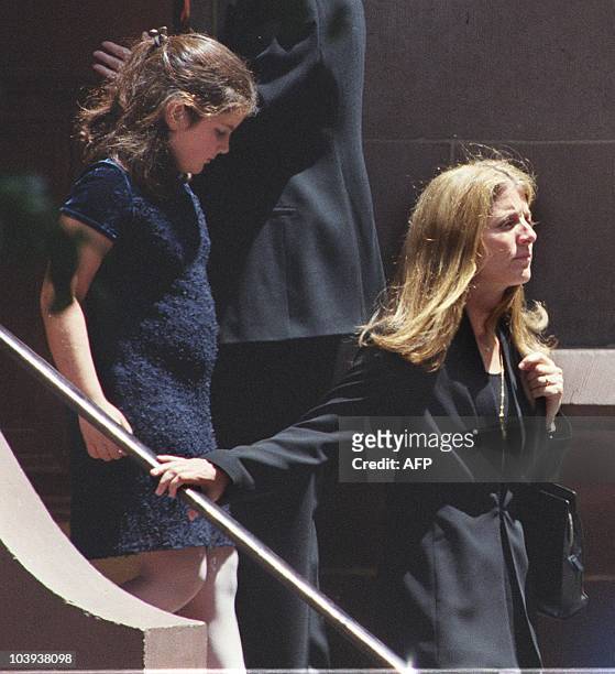 Caroline Kennedy Schlossberg and her daughter, Tatiana , leave the Church of St. Thomas More in New York City 23 July, 1999 after a memorial Mass for...