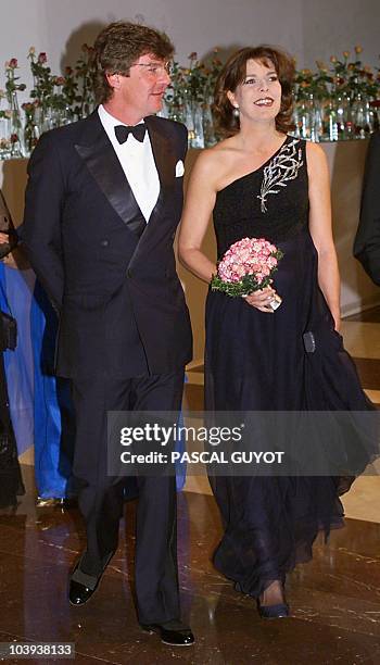 Princess Caroline of Monaco arrives with her husband Prince Ernst August of Hanover arrive at the annual charity Rose Ball i Monte Carlo 20 March.