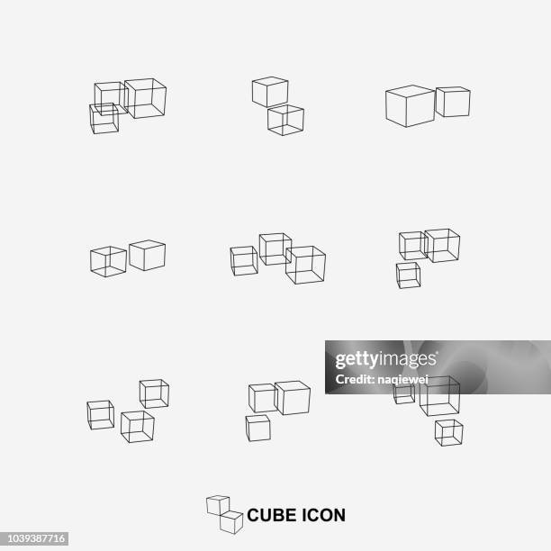 vector cube symbol collection - figurine stock illustrations