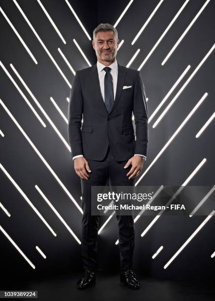 Vitor Baia is pictured inside the photo booth prior to The Best FIFA Football Awards at Royal Festival Hall on September 24, 2018 in London, England.