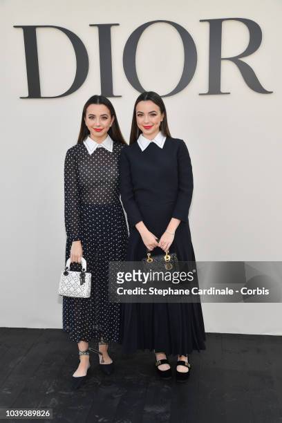 Veronica Merrell and Vanessa Merrell attend the Christian Dior show as part of the Paris Fashion Week Womenswear Spring/Summer 2019 on September 24,...