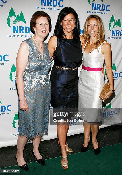 President Frances Beinecke, Laurie David and singer Sheryl Crow attend the 12th annual "Forces for Nature" gala benefit at Pier Sixty at Chelsea...