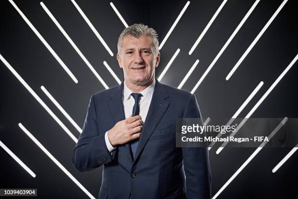 Davor Suker is pictured inside the photo booth prior to The Best FIFA Football Awards at Royal Festival Hall on September 24, 2018 in London, England.