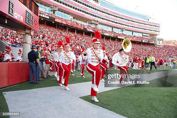 Nebraska band entering field during game vs Western Kentucky. Lincoln, NE 9/4/2010 CREDIT: David E. Klutho