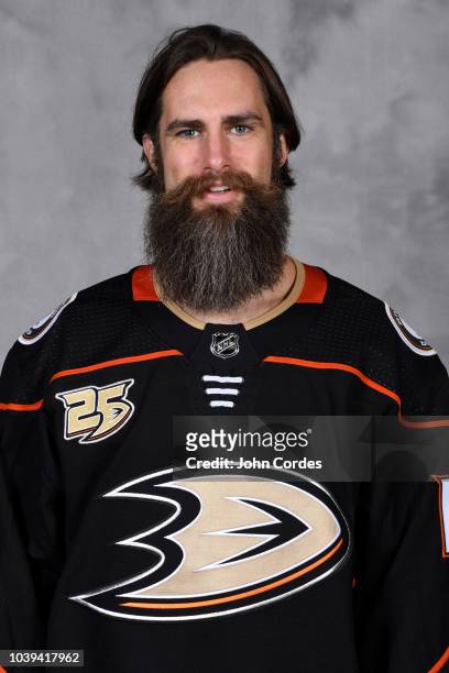 Patrick Eaves poses for his official headshot for the 2018-2019 season on September 13, 2018 at Honda Center in Anaheim, California.