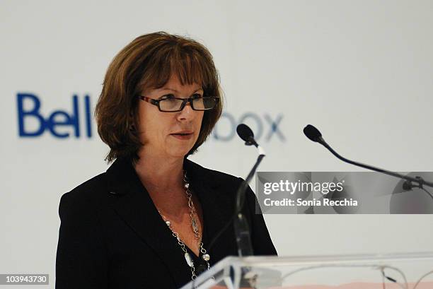 Executive director of TIFF Michele Mahaux speaks at the Reitman Square Dedication held at TIFF Bell Lightbox during the 35th Toronto Film Festival on...