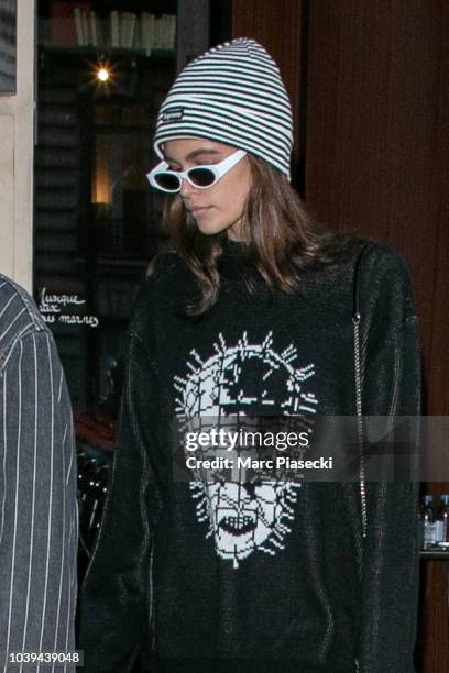 Model Kaia Gerber is seen on September 24, 2018 in Paris, France.