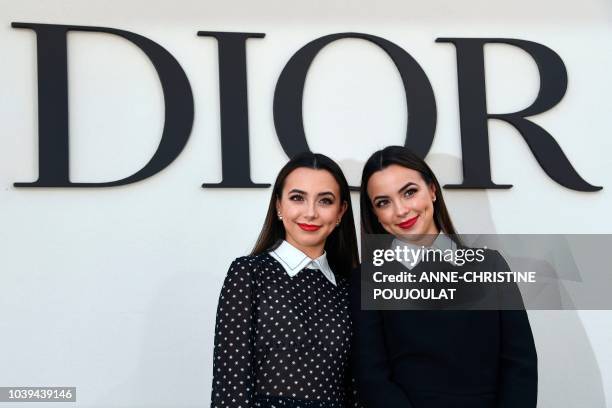 Veronica Merrell and Vanessa Merrell pose during the photocall prior to the Christian Dior's Spring-Summer 2019 Ready-to-Wear collection fashion show...