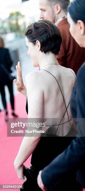 Claire Foy attend the 'First Man' Red Carpet during the 66th San Sebastian International Film Festival on September 24, 2018 in San Sebastian, Spain.