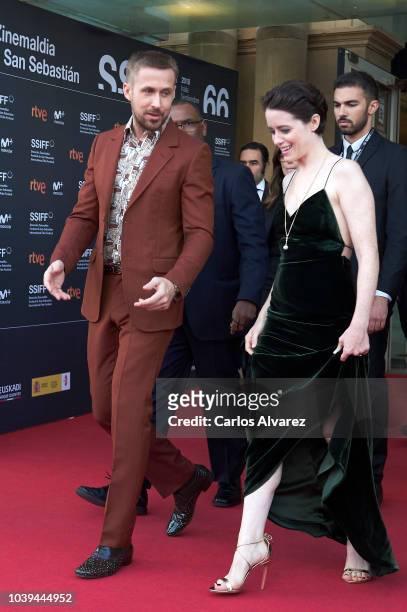 Ryan Gosling and Claire Foy attend 'First Man' premiere during 66th San Sebastian Film Festival on September 24, 2018 in San Sebastian, Spain.