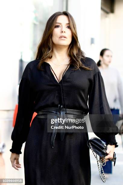 Eva Longoria seen walking in Paris, France, on September 24, 2018.