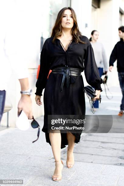 Eva Longoria seen walking in Paris, France, on September 24, 2018.