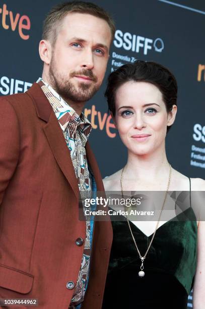 Ryan Gosling and Claire Foy attend 'First Man' premiere during 66th San Sebastian Film Festival on September 24, 2018 in San Sebastian, Spain.