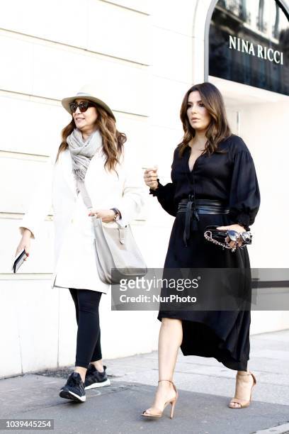 Eva Longoria seen walking in Paris, France, on September 24, 2018.