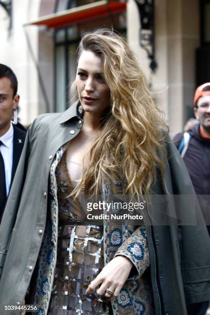 Blake Lively seen leaving her hotel in Paris, in France, on September 24, 2018.