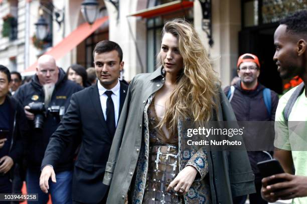 Blake Lively seen leaving her hotel in Paris, in France, on September 24, 2018.