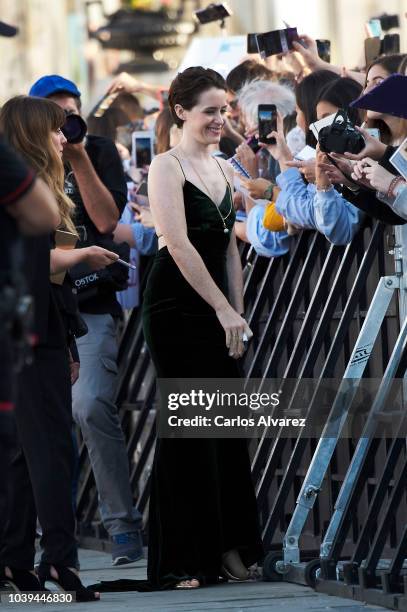 Claire Foy attends 'First Man' premiere during 66th San Sebastian Film Festival on September 24, 2018 in San Sebastian, Spain.