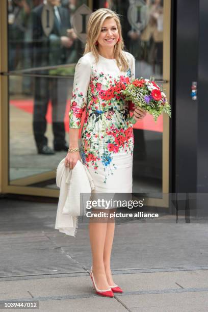 Queen Maxima of the Netherlands arrives at the Woman 20 Dialogue summit for the empowerment of women in Berlin, Germany, 25 April 2017. Aim of the...