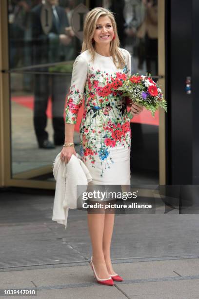 Queen Maxima of the Netherlands arrives at the Woman 20 Dialogue summit for the empowerment of women in Berlin, Germany, 25 April 2017. Aim of the...