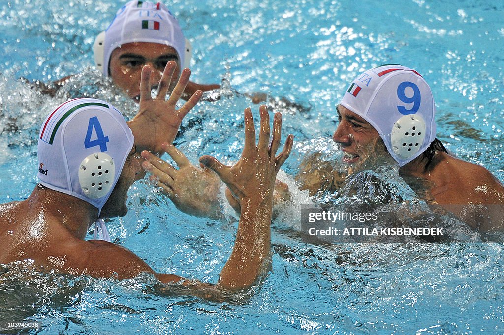 Italian players Christian Presciutti , Pietro Figlioli and Niccolo
