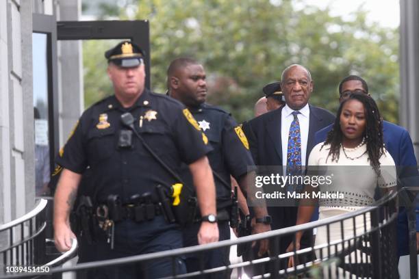 Bill Cosby departs the Montgomery County Courthouse on the first day of sentencing in his sexual assault trial on September 24, 2018 in Norristown,...