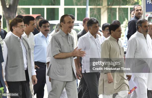 Delegation of senior Congress leaders Ghulam Nabi Azad, Ahmed Patel, Anand Sharma, Randeep Singh Surjewala, Manish Tewari, Vivek Tankha and other...