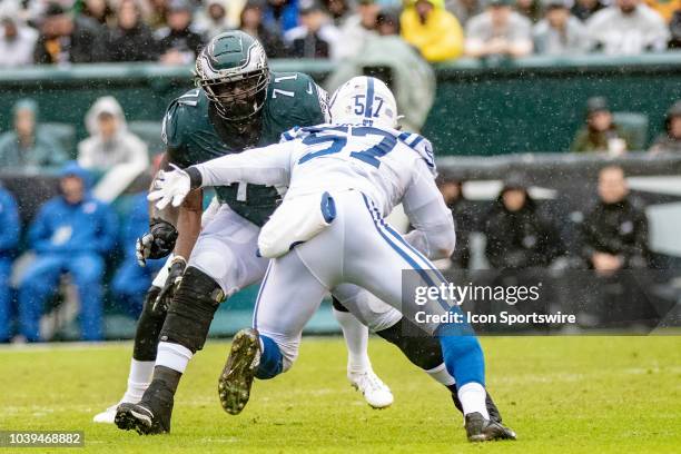 Philadelphia Eagles offensive tackle Jason Peters during the National Football League game between the Indianapolis Colts and the Philadelphia Eagles...