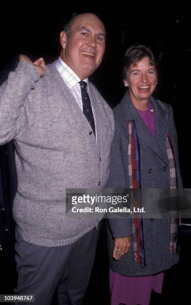 News Anchor Willard Scott and wife Mary Dwyer sighted on November 28, 1989 at Rockefeller Plaza in New York City.